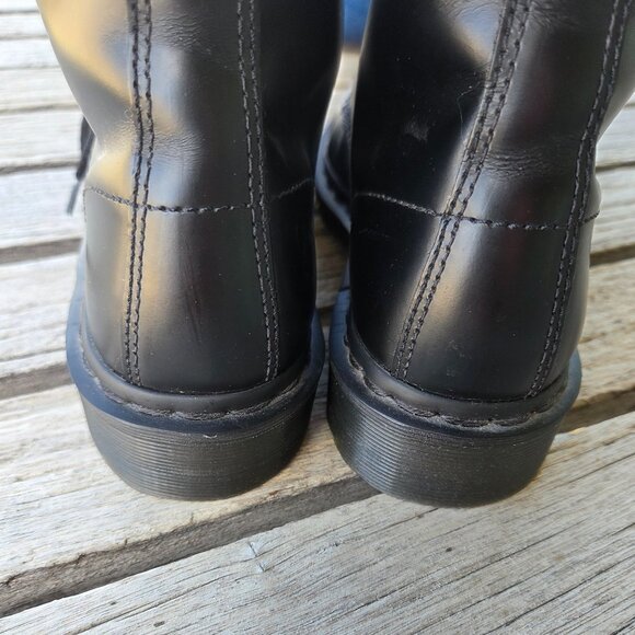 Sz 7 (UK 5) Dr. Martens Black "Jameson" Leather Zipper Boots LIKE NEW - Picture 7 of 10